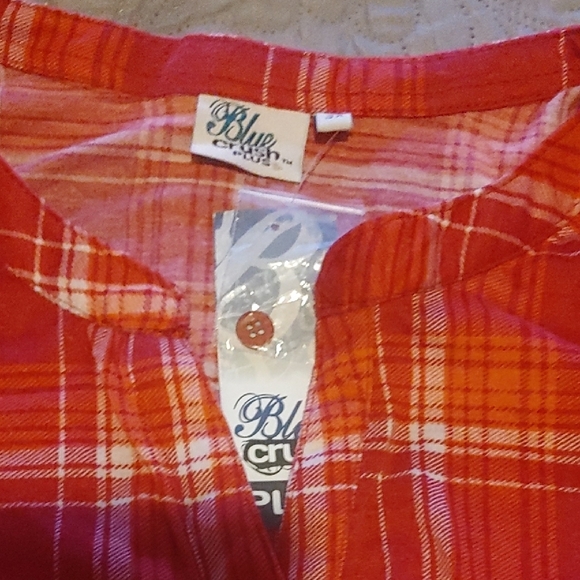 Red Plaid Button-Up Tunic - Picture 3 of 13